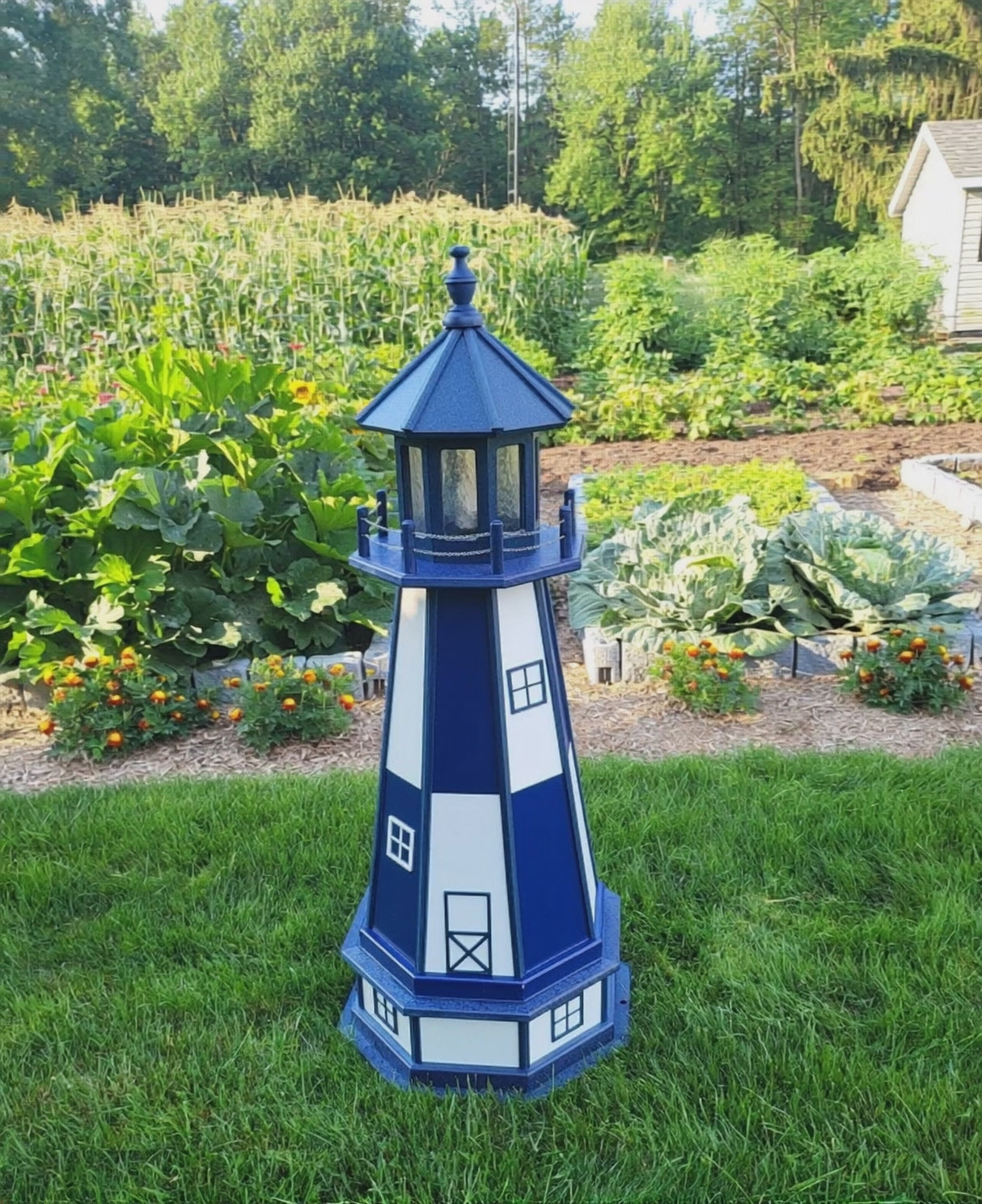 Cape Henry Solar Lighthouse - Amish Handmade - Landmark Replica - Lawn Lighthouse