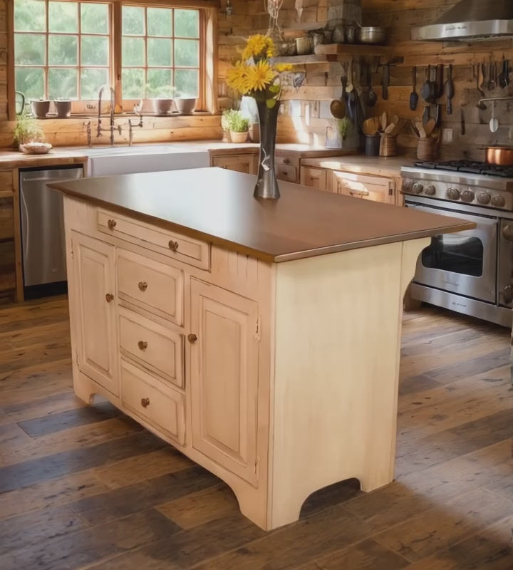 Kitchen Island - Amish Handmade - Multipurpose Cabinet - Primitive - Storage - Amish Furniture- Rustic- Case Goods - Home - Fully Assembled