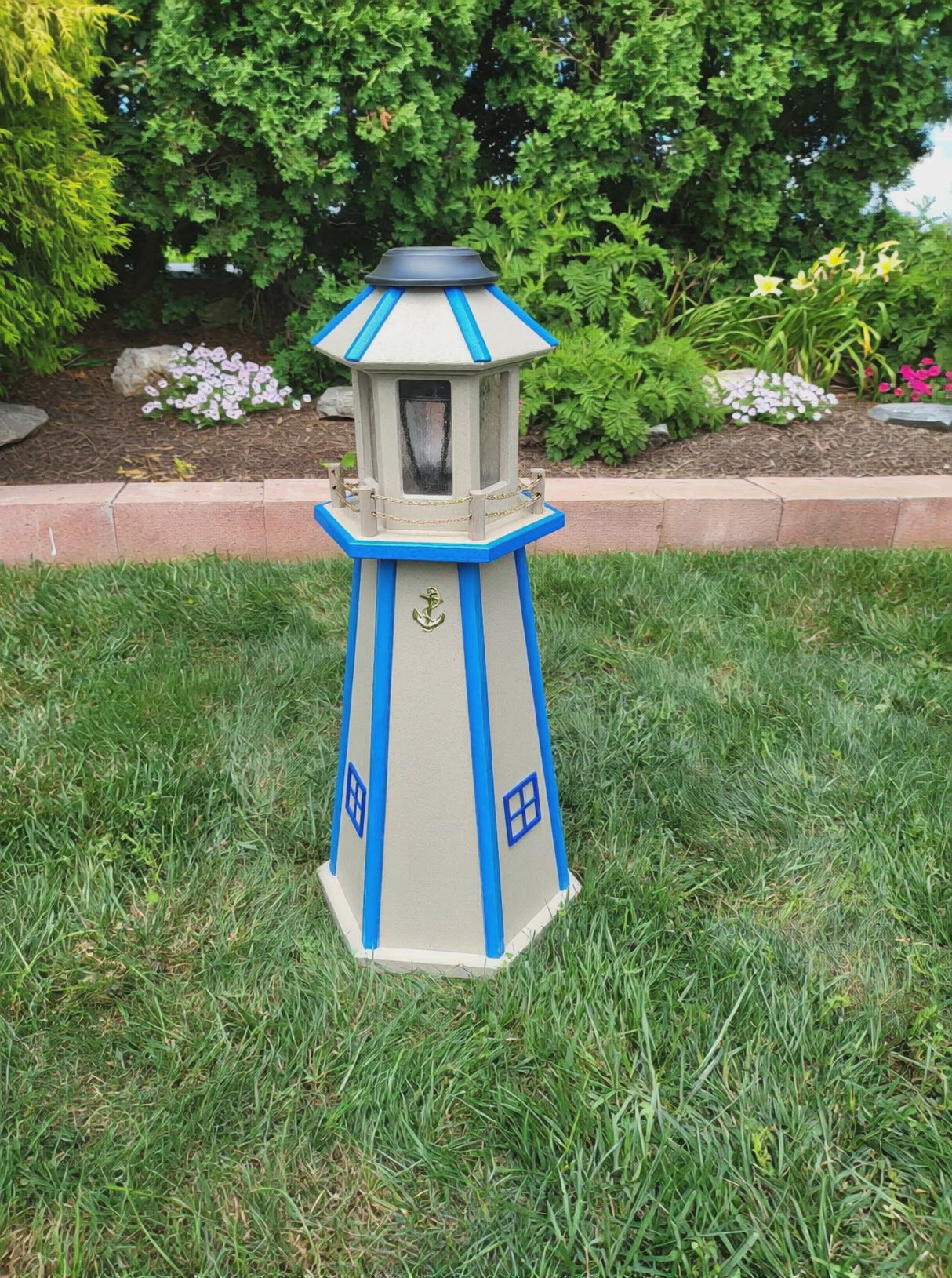 Solar Lighthouse Amish Made  - Poly