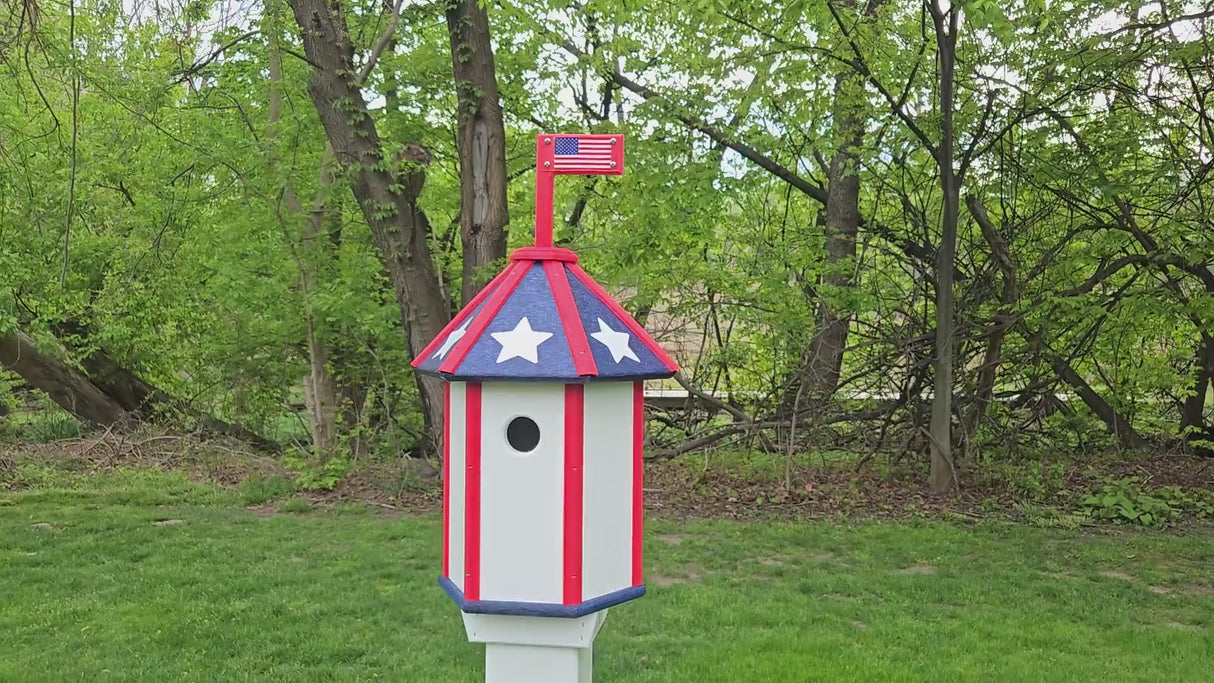 Amish Handmade Birdhouse Independence Day Special! 250th Anniversary, Weather-Resistant Gifts for Bird Lovers, Bird Houses Bird Feeder Holiday