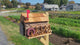 Waterwheel Mailbox, Amish Made Wooden With Red Stones Cover, Cedar Shake Roof, Decorative Waterwheel, and USPS Approved Metal Insert.