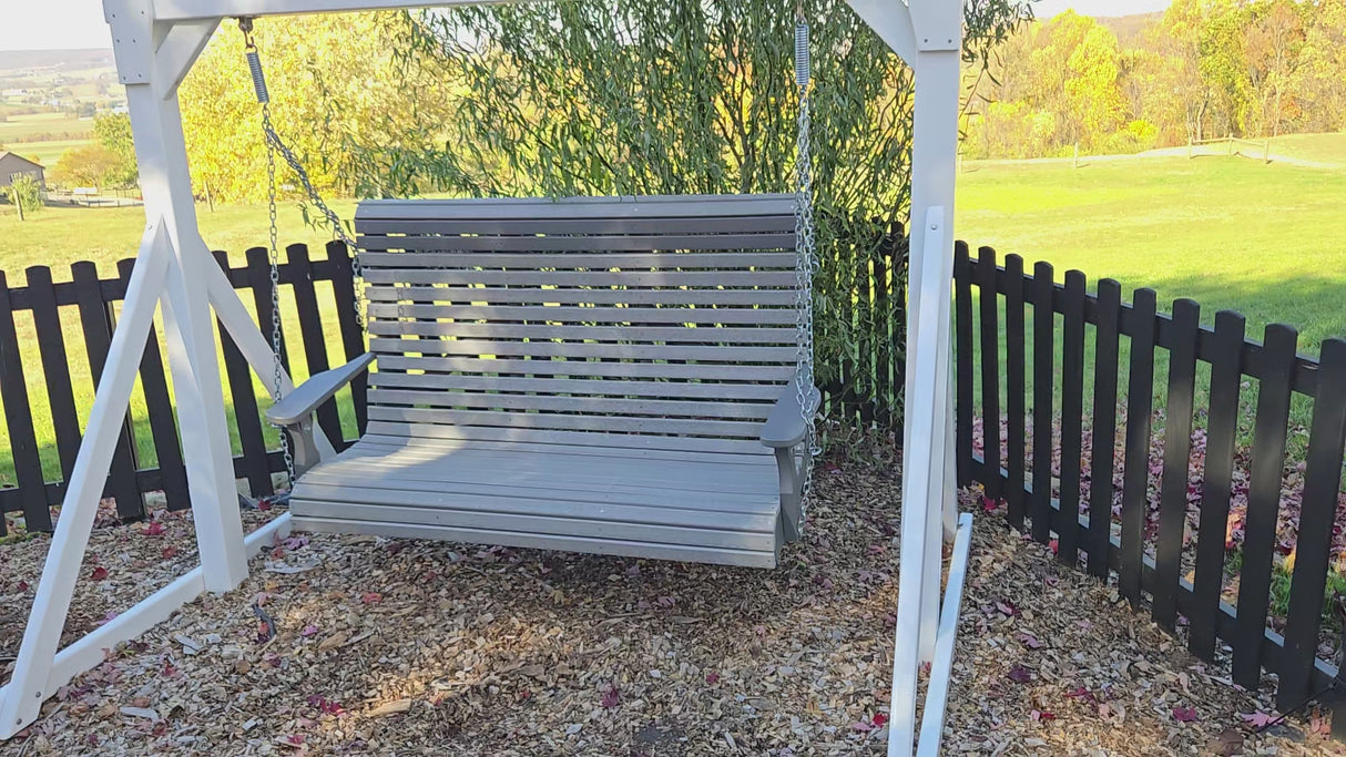 Amish Handmade Swing Bench - Patio Bench Swing - Large -  Upholstered - Outdoor Furniture - Swing Seats - Comfort - Backyard