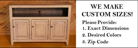 TV Stand - 3 Door Cabinet - Primitive - Storage - TV Cabinet - Amish Handmade - Multipurpose Cabinet - Rustic - Case Goods - Fully Assembled
