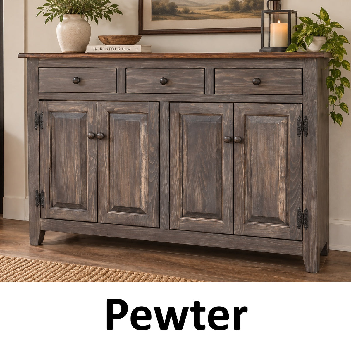 Amish Handmade Cabinet - 4 Door Multipurpose Hatch - Amish Furniture -Farmhouse - Primitive TV Stand - Storage - Rustic- Case Goods - Home