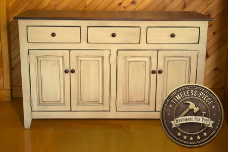 Amish Handmade Cabinet - 4 Door Multipurpose Hatch - Amish Furniture -Farmhouse - Primitive TV Stand - Storage - Rustic- Case Goods - Home