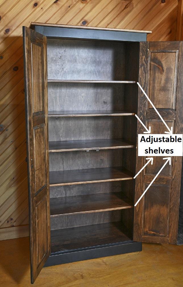 Amish Handmade Pantry Cabinet - Large Jelly Cabinet - Multipurpose Cabinet - Farmhouse - Cupboard- Amish Furniture- Rustic- Case Goods- Home