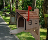 Mailbox Handmade - Wooden - Clay - Barn Style - Tall Prominent Sturdy Flag - Custom - Painted - Rustic - Mailbox - Outdoor Decor - Amish - Barn Mailboxes Wood